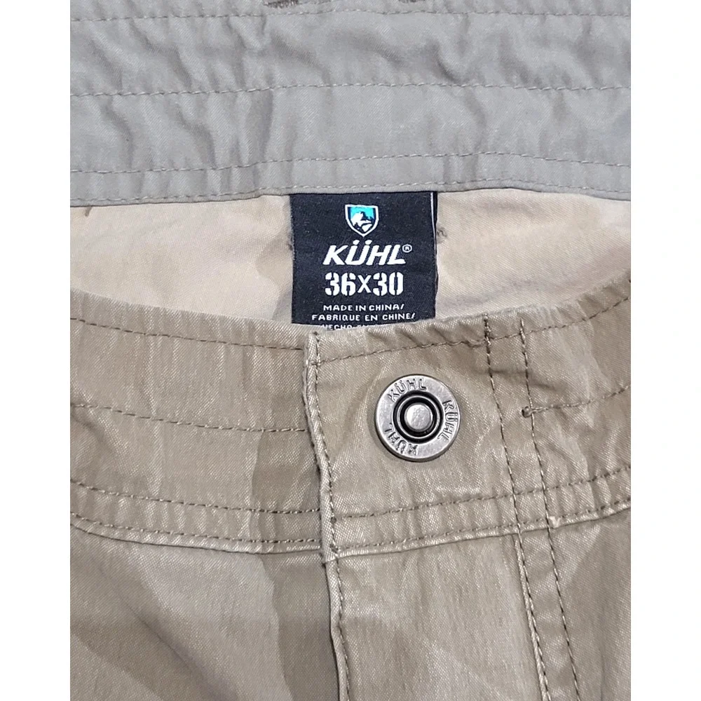 Mens Kuhl Rydr Pants 36x30 Tan Khaki Outdoor Hiking Work Utility Great Condition